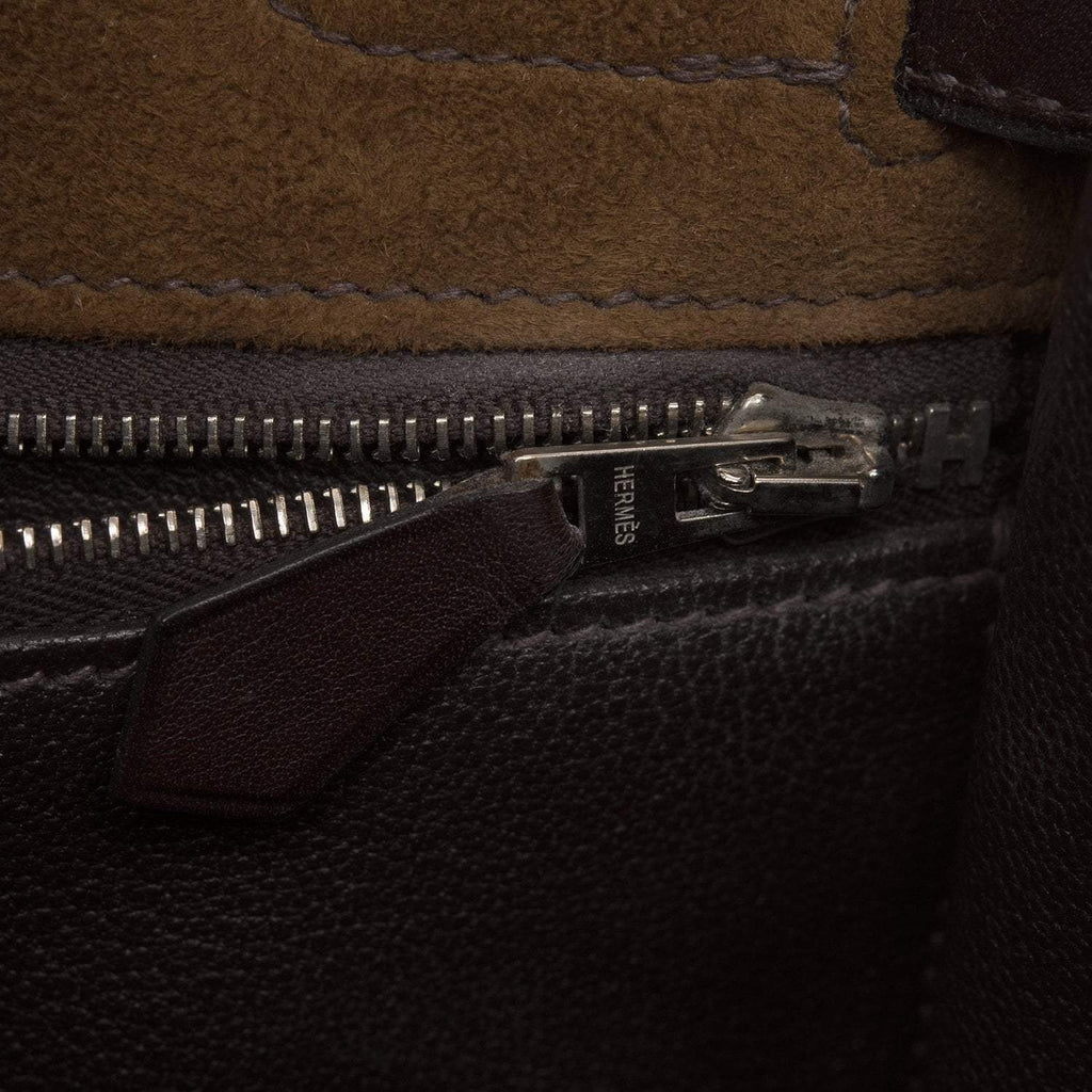 Hermes Teddy Shearling Kelly 35cm Palladium Hardware
