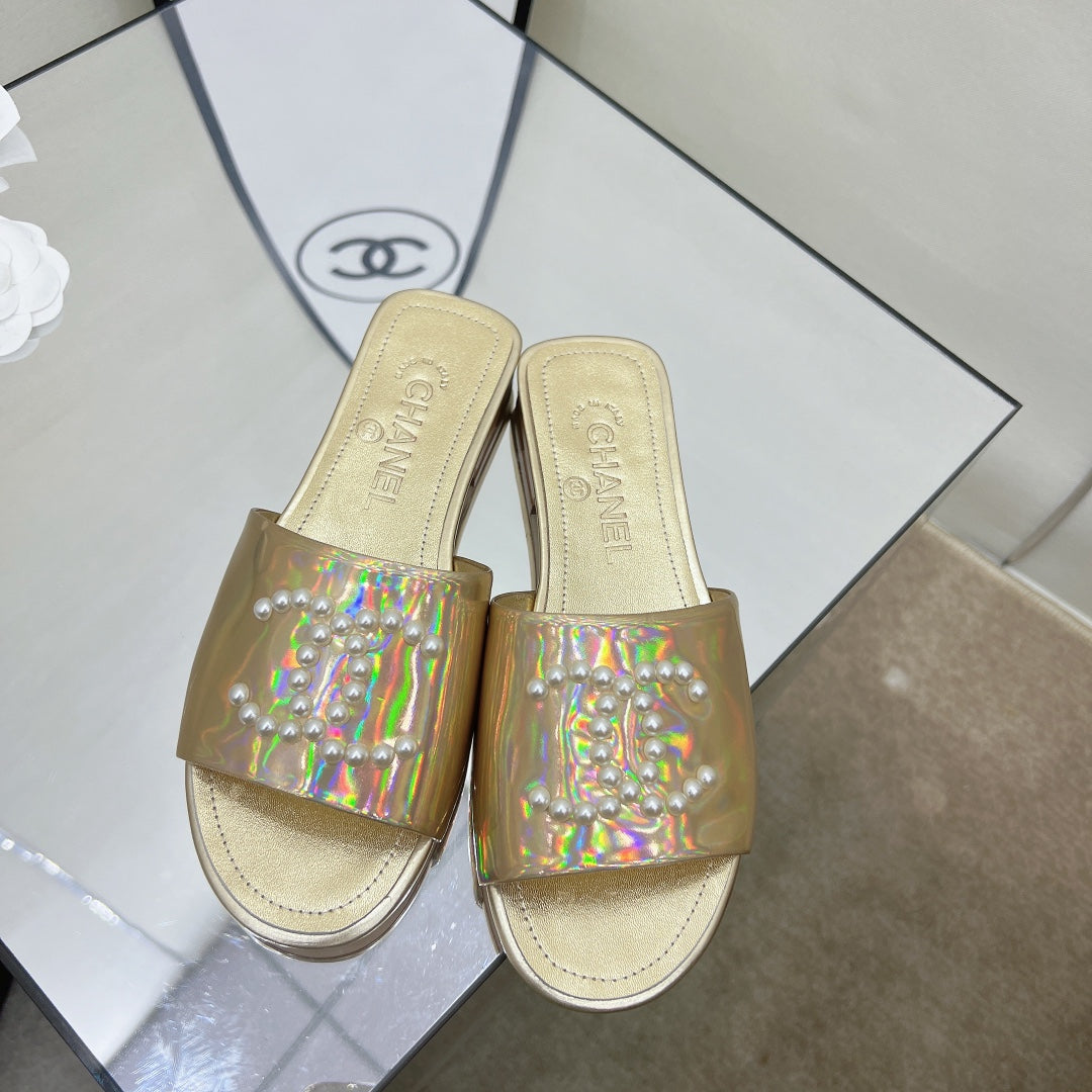Chanel Sandals Gold