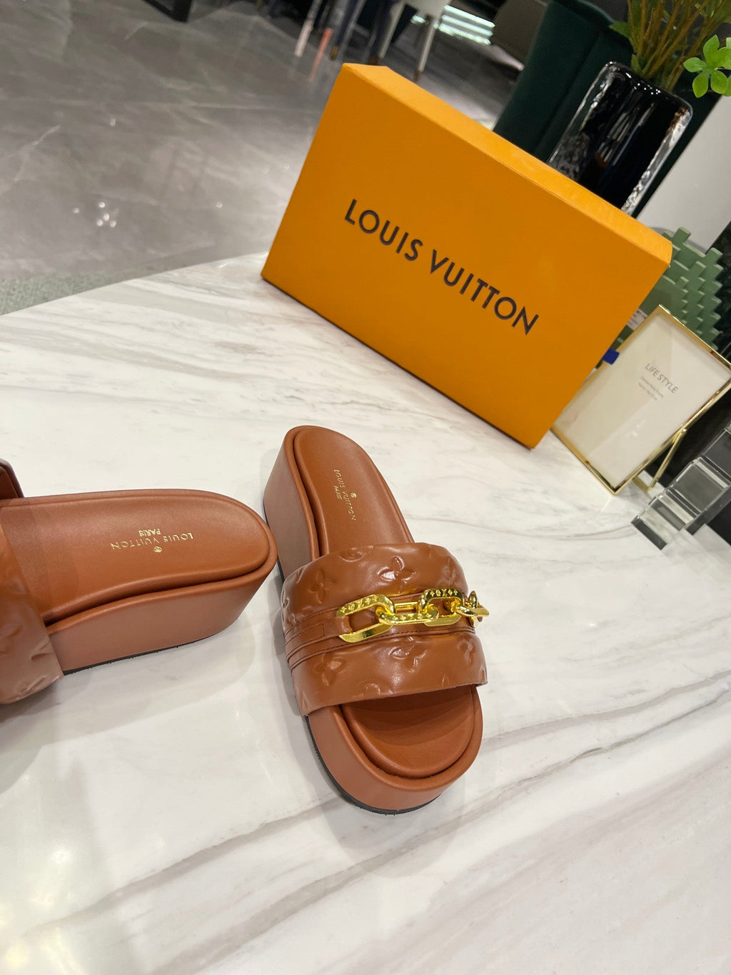Louis Vuitton Jumbo Flatform Mule Brown