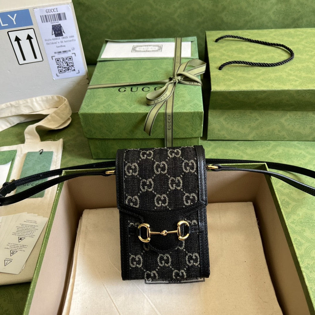Gucci 625615 Horsebit 1955 Mini Bag 12cm Black