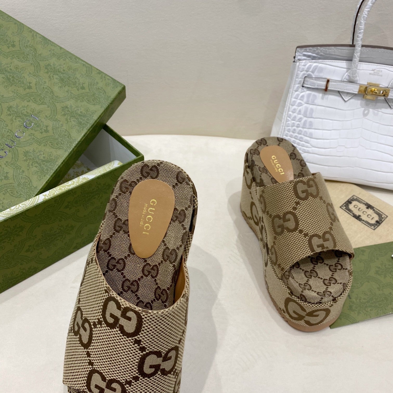 Gucci Platform Slide Sandal Brown