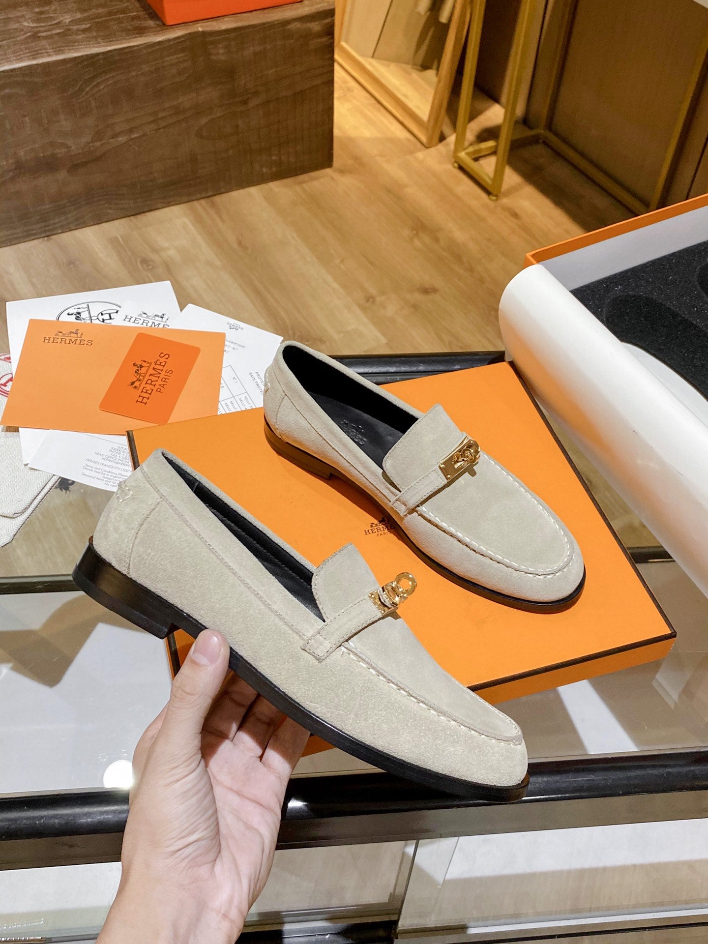 Hermes Destin Loafer Cream