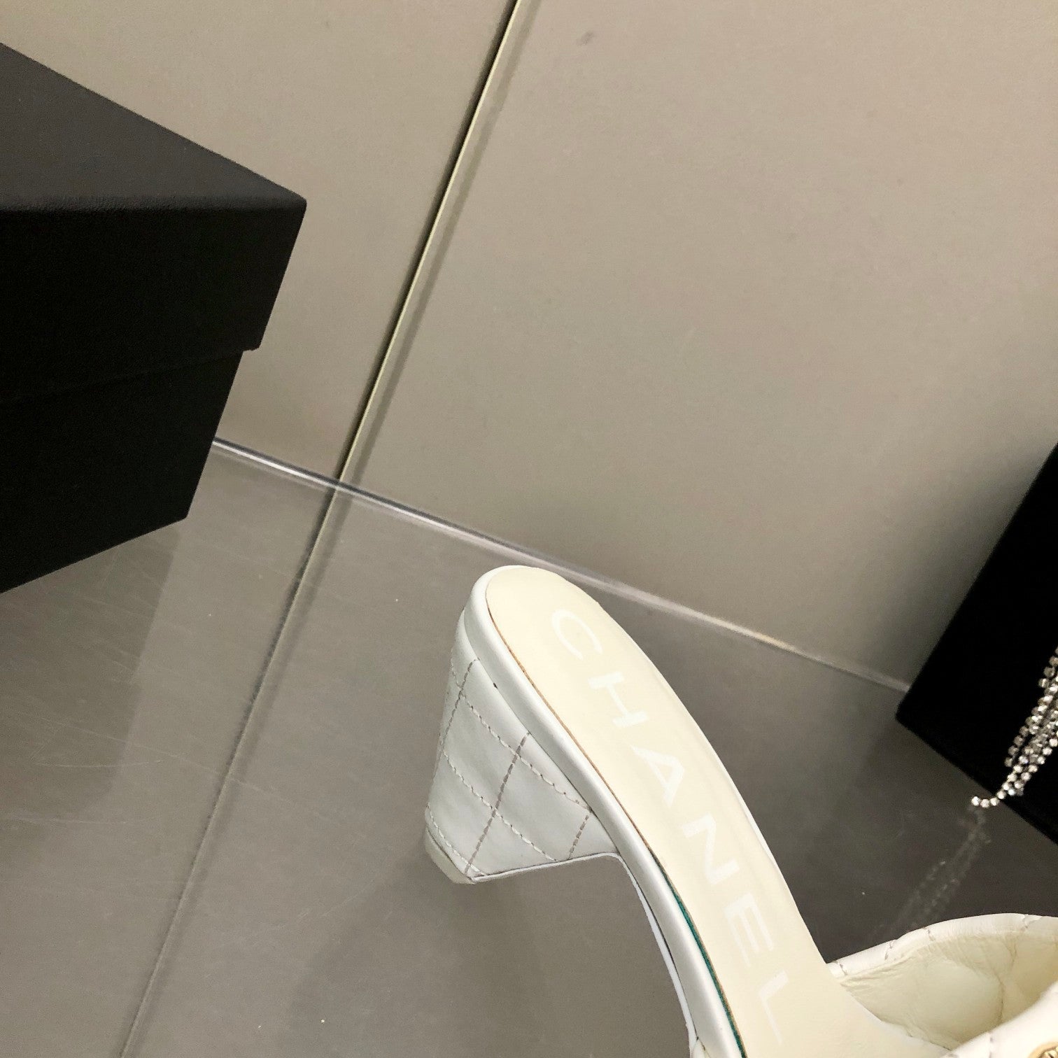 Chanel Mules White