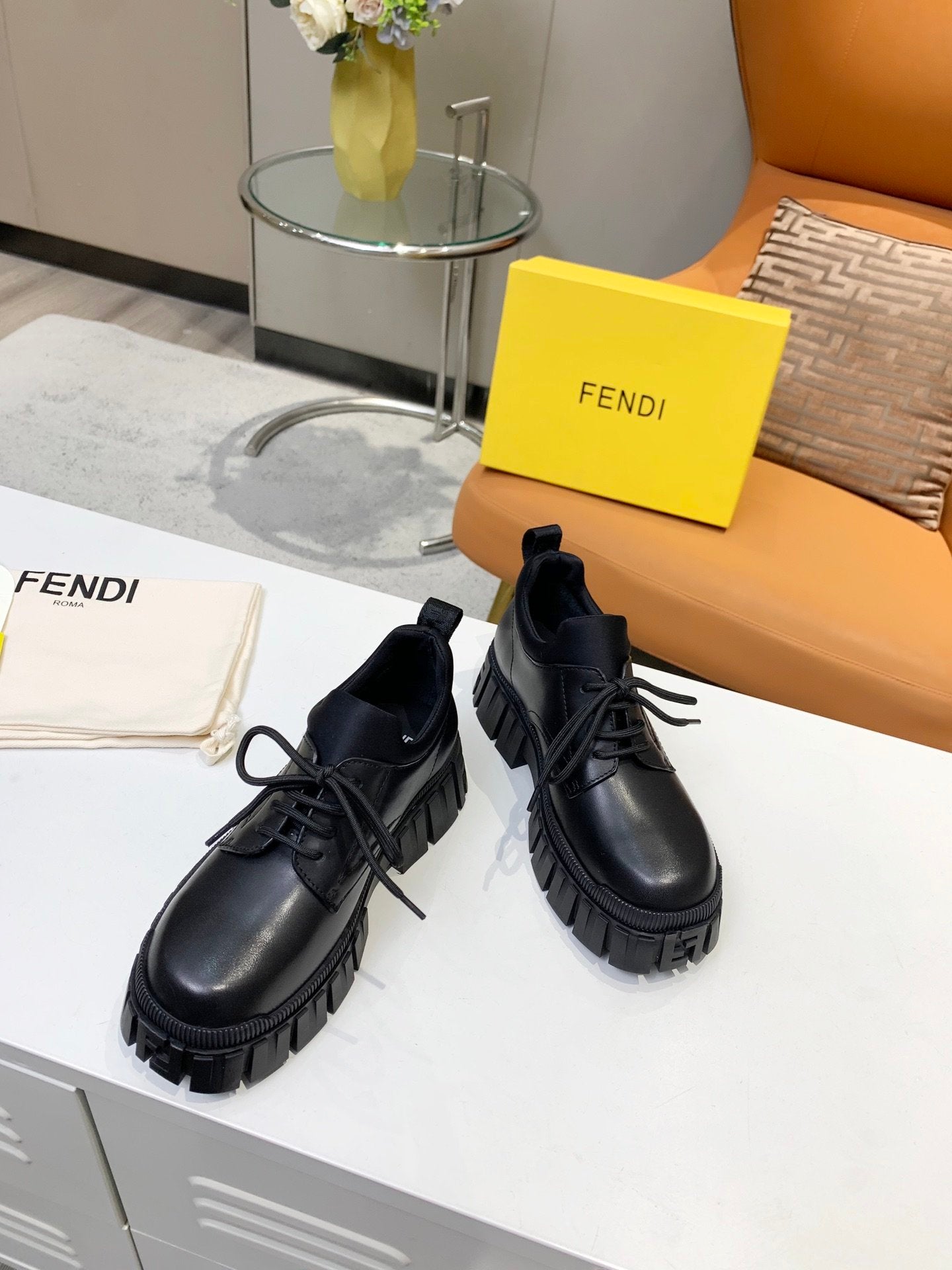 Fendi Force Black Low Top Black