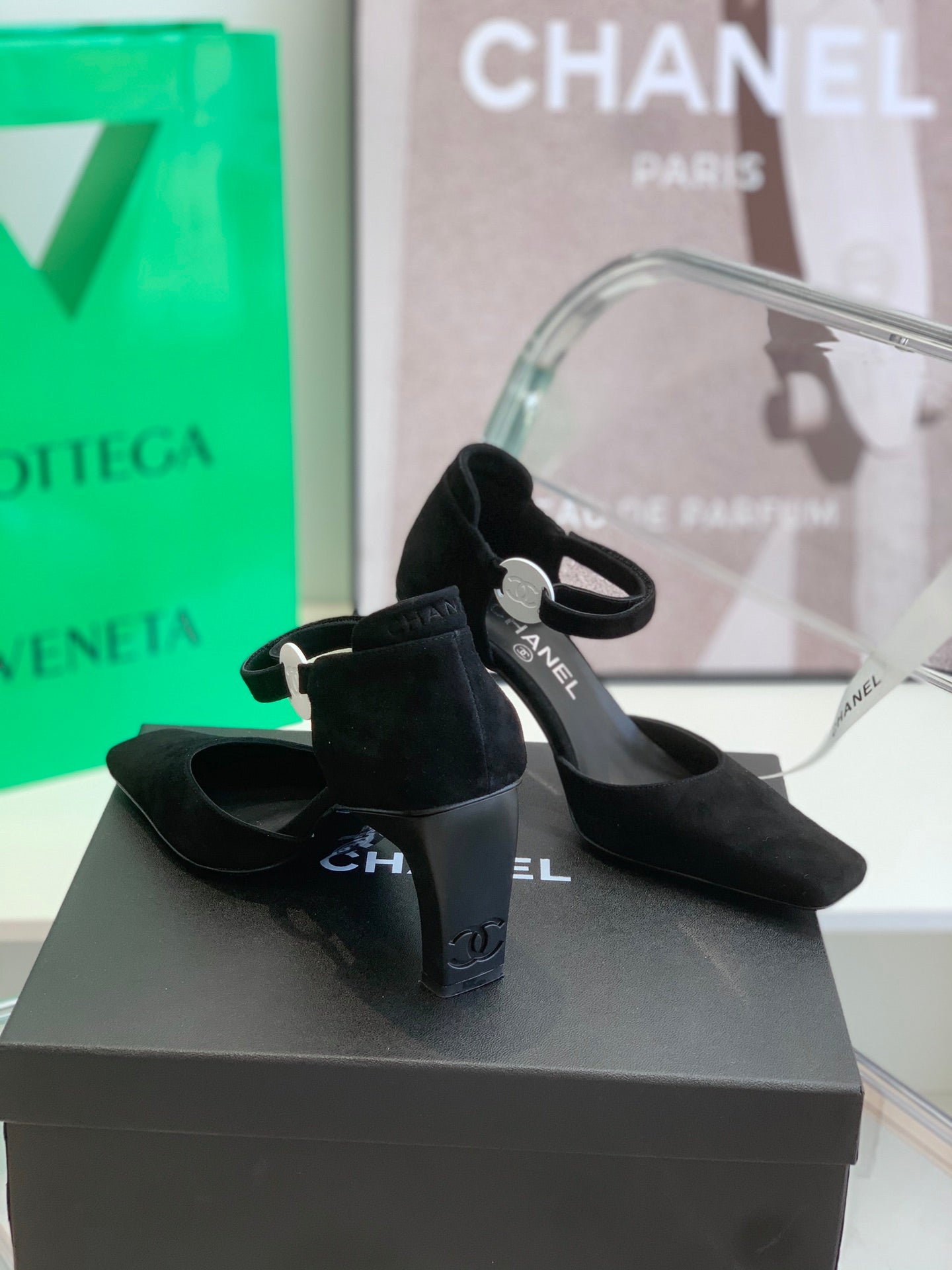 Chanel Sling Back Black