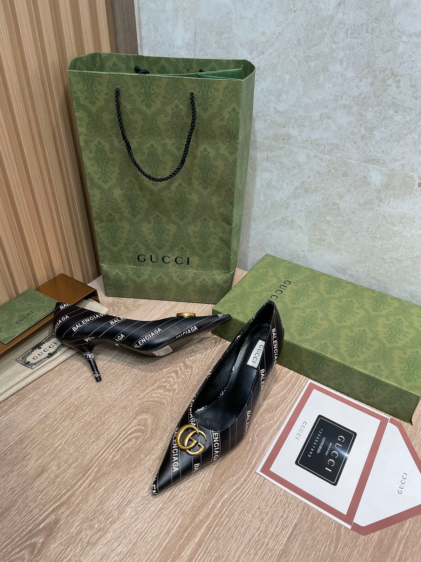 Gucci Balenciaga The Hacker Project Square Knife Pump Black