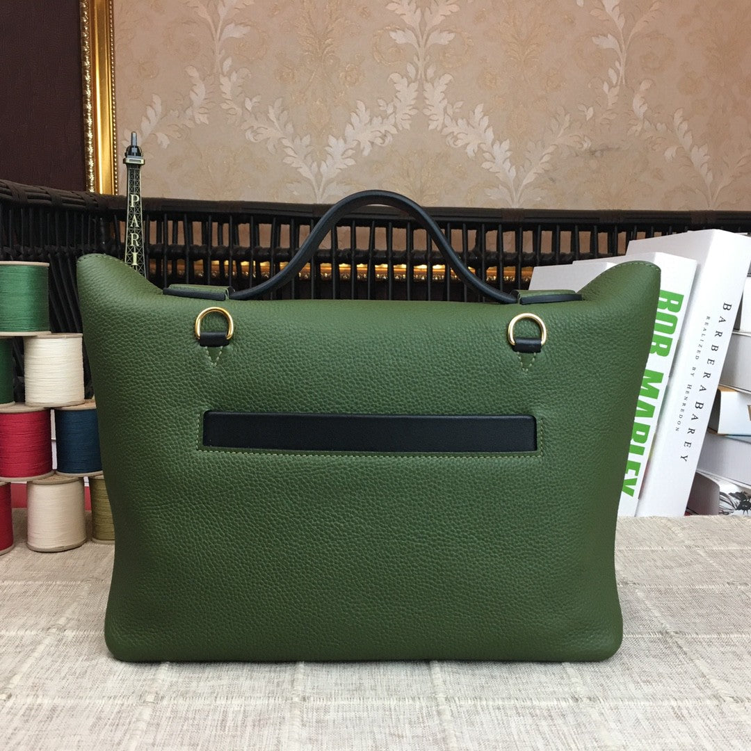 Hermes 24 24 29cm Noir Black Clémence Green