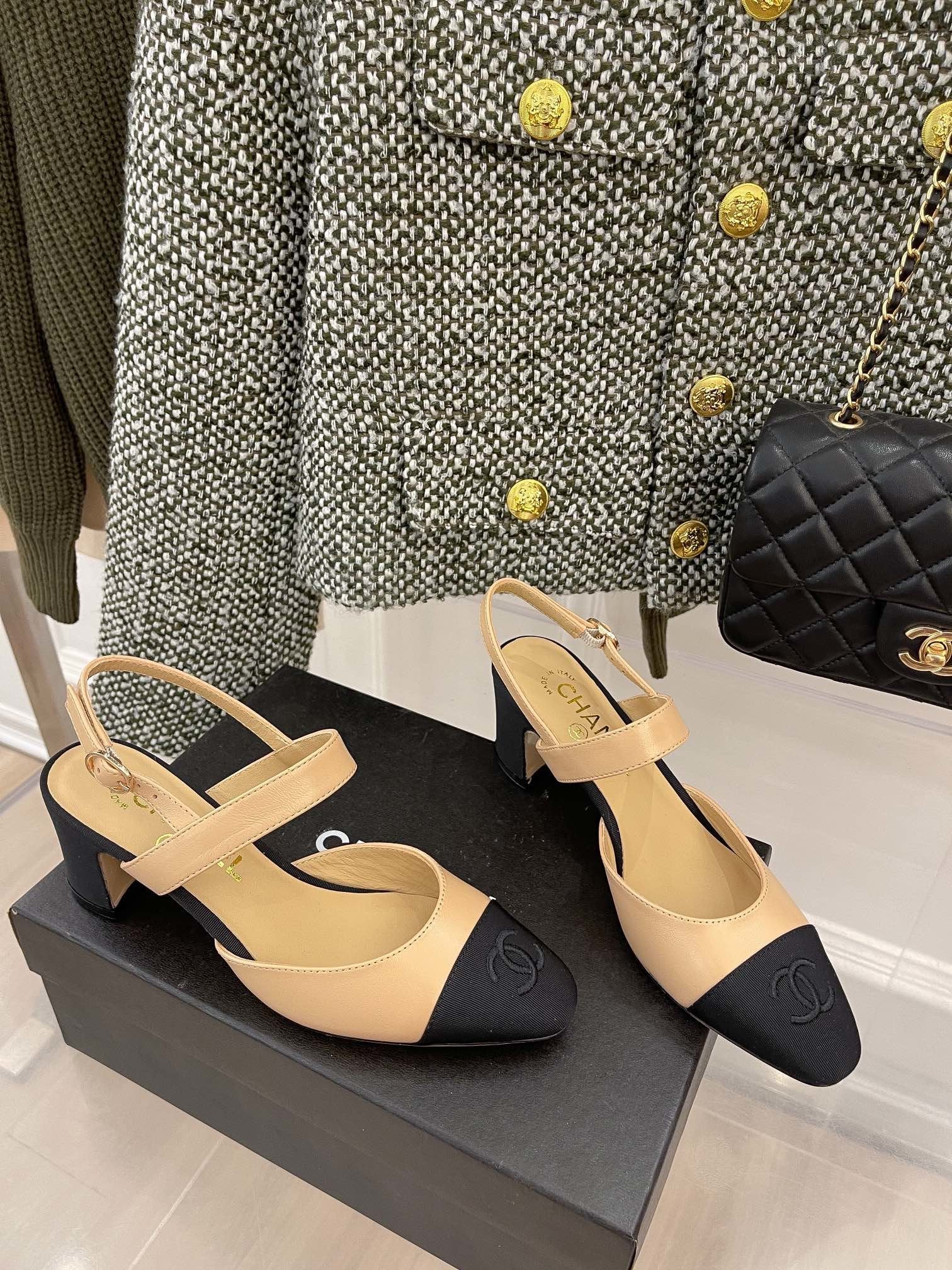Chanel Sling Back Beige