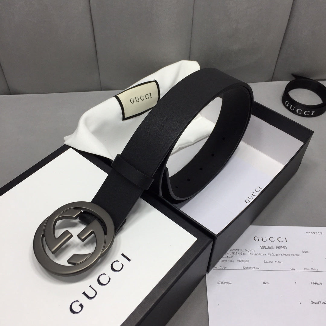 Gucci Belt With Double G Buckle Black
