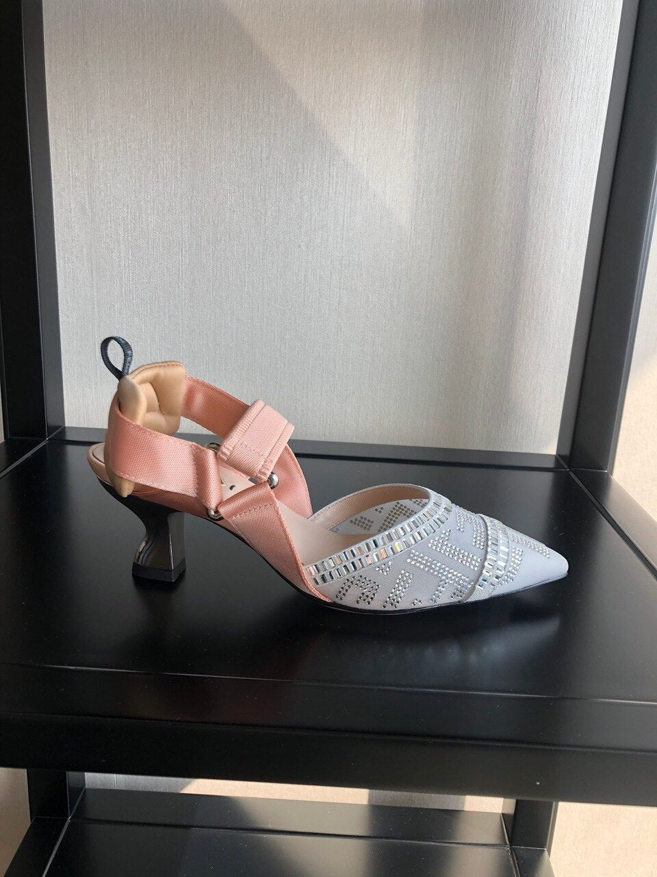 Fendi Colibri Runway Crystal FF Slingback Pumps 55mm Spring/Summer Collection White