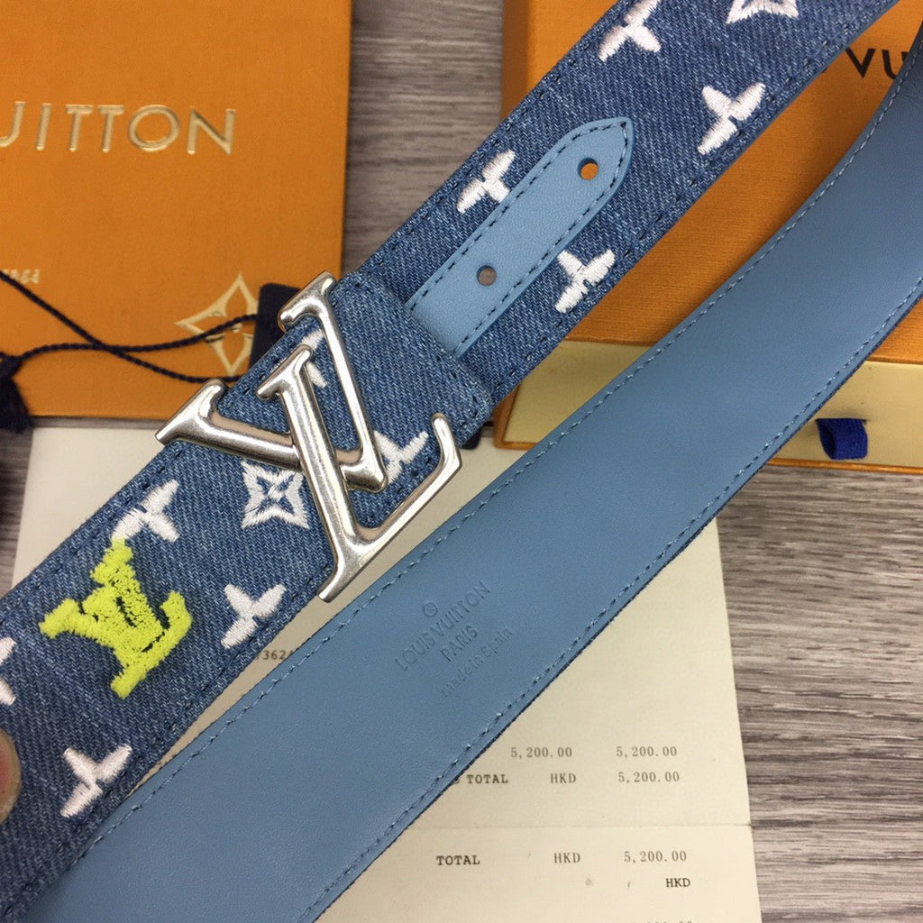 Louis Vuitton Initiales Belt Blue