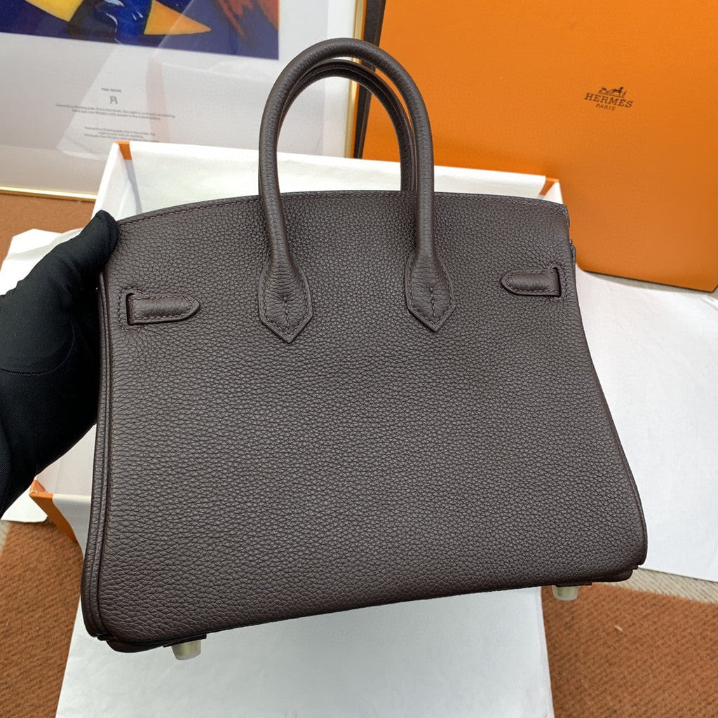 Hermes Birkin 25 Nata Swift Gold Hardware Dark Brown