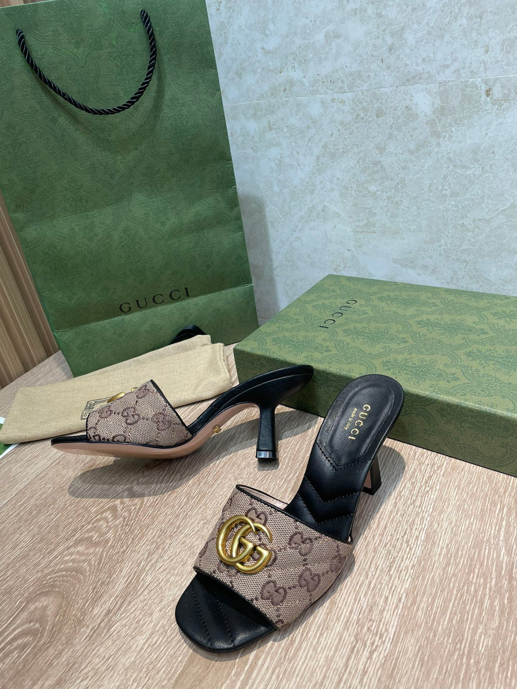 Gucci Double G Slide Sandal Black