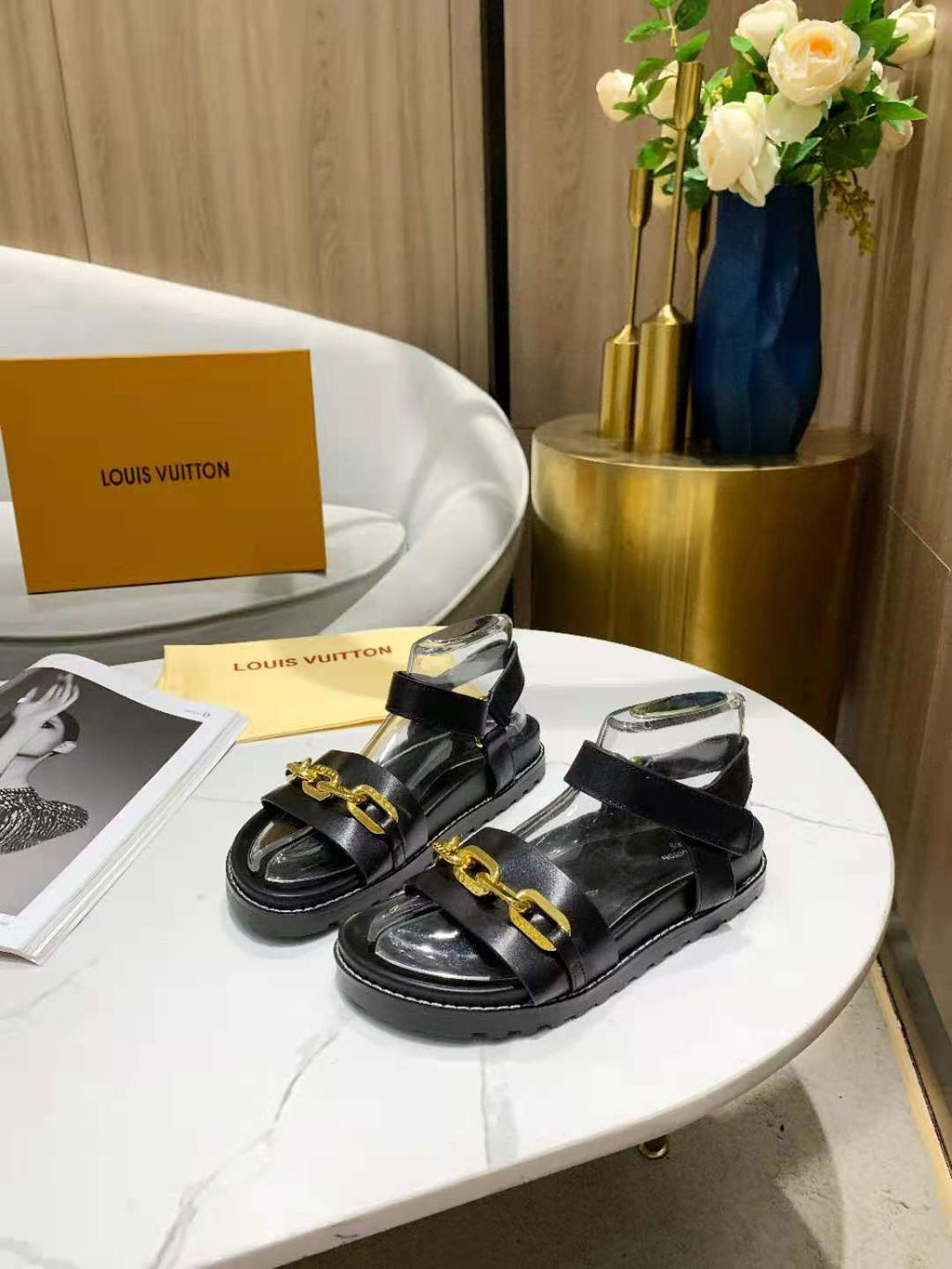 Louis Vuitton Paseo Flat Comfort Sandal Black