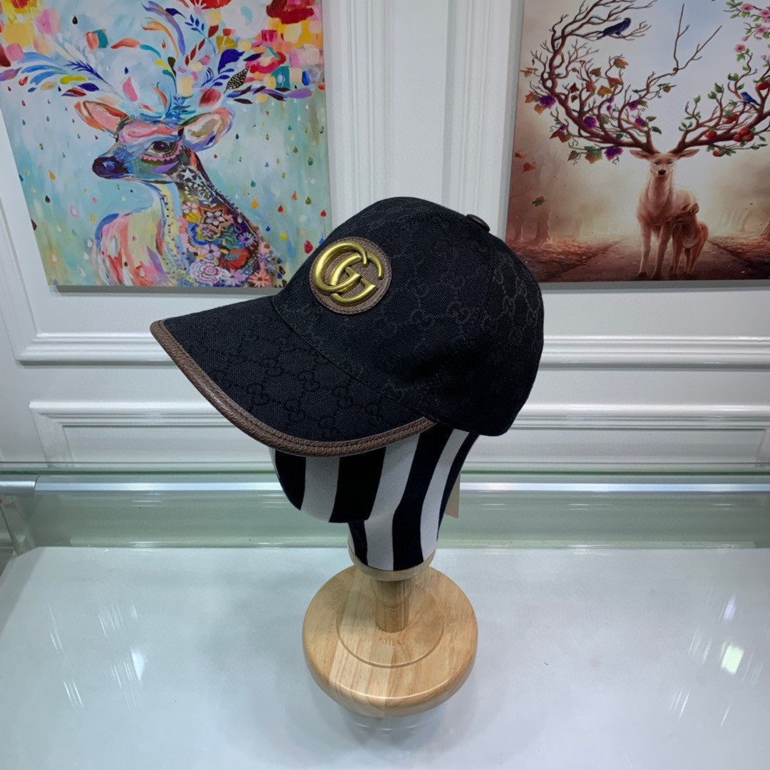 Gucci Canvas Baseball Cap with Web Black