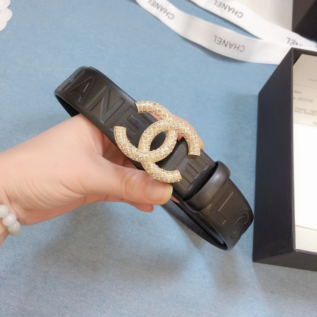 Chanel Belt With Beaded Buckle Brown