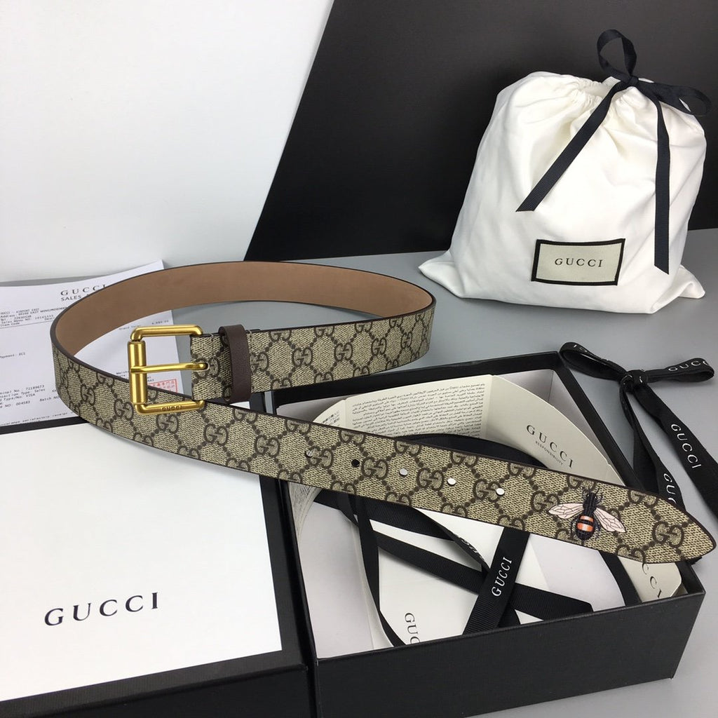 Gucci Belt With Square Buckle Brown