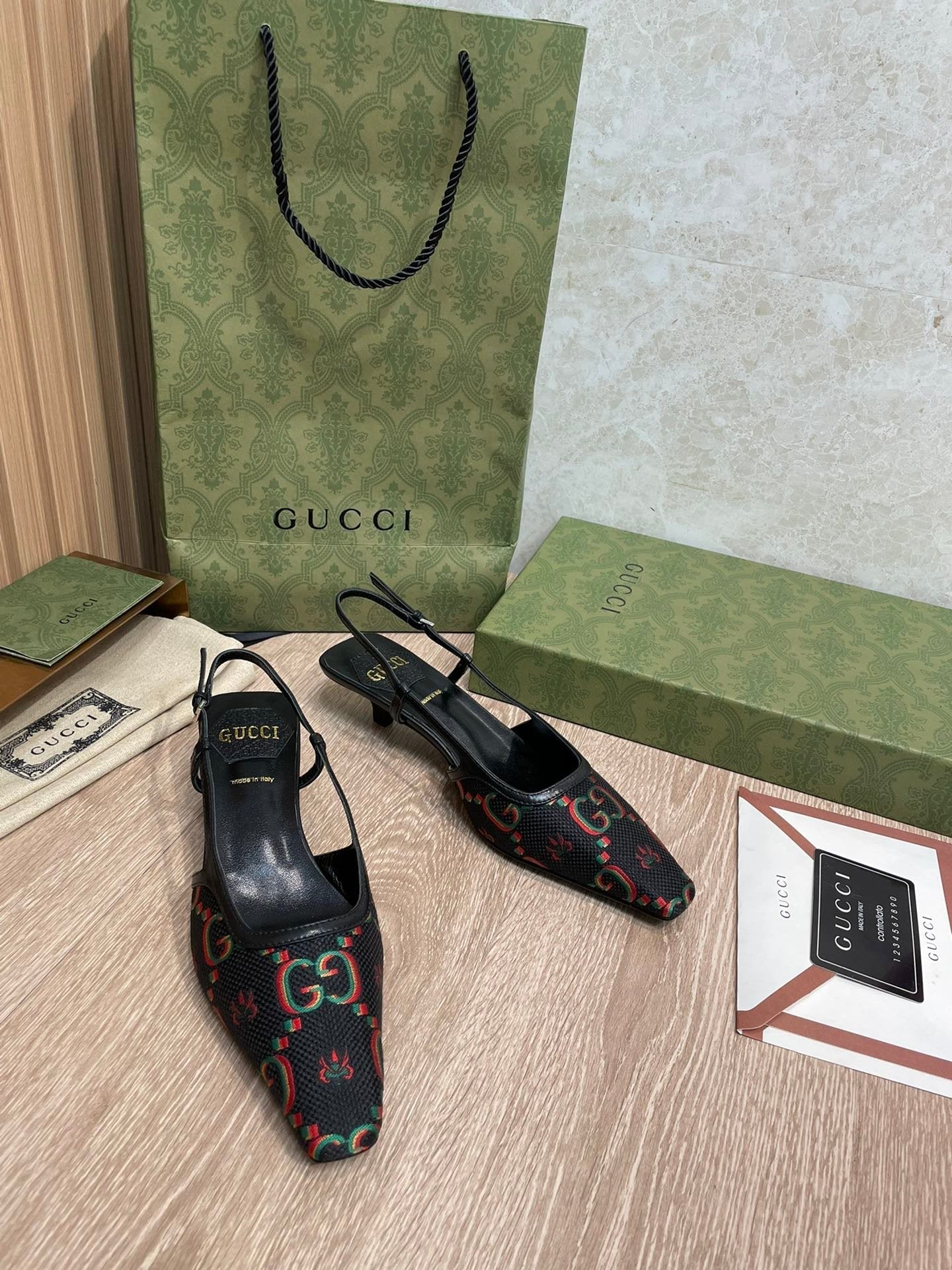 Gucci Slingback Pumps Black