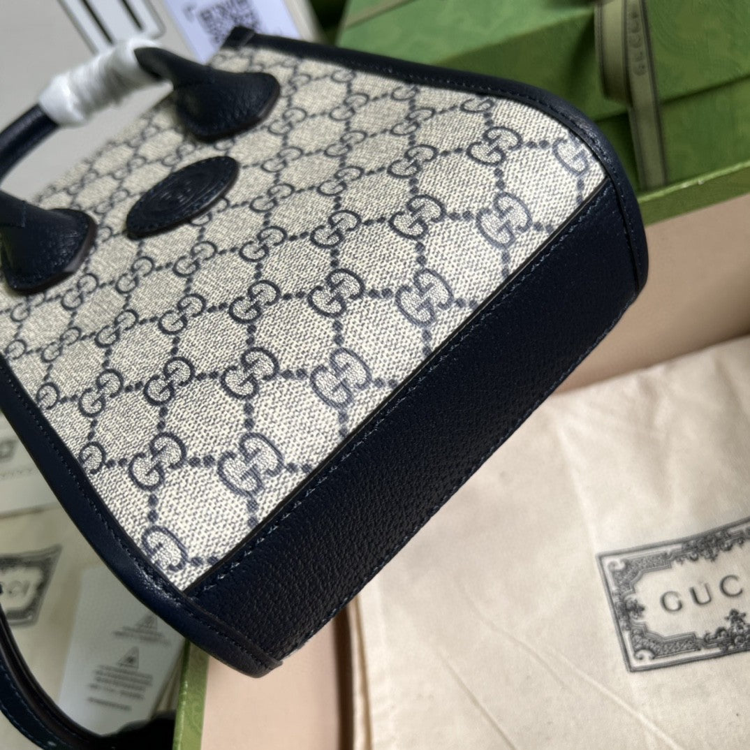 Gucci 671623 Mini Tote Bag With Interlocking G 16cm Beige