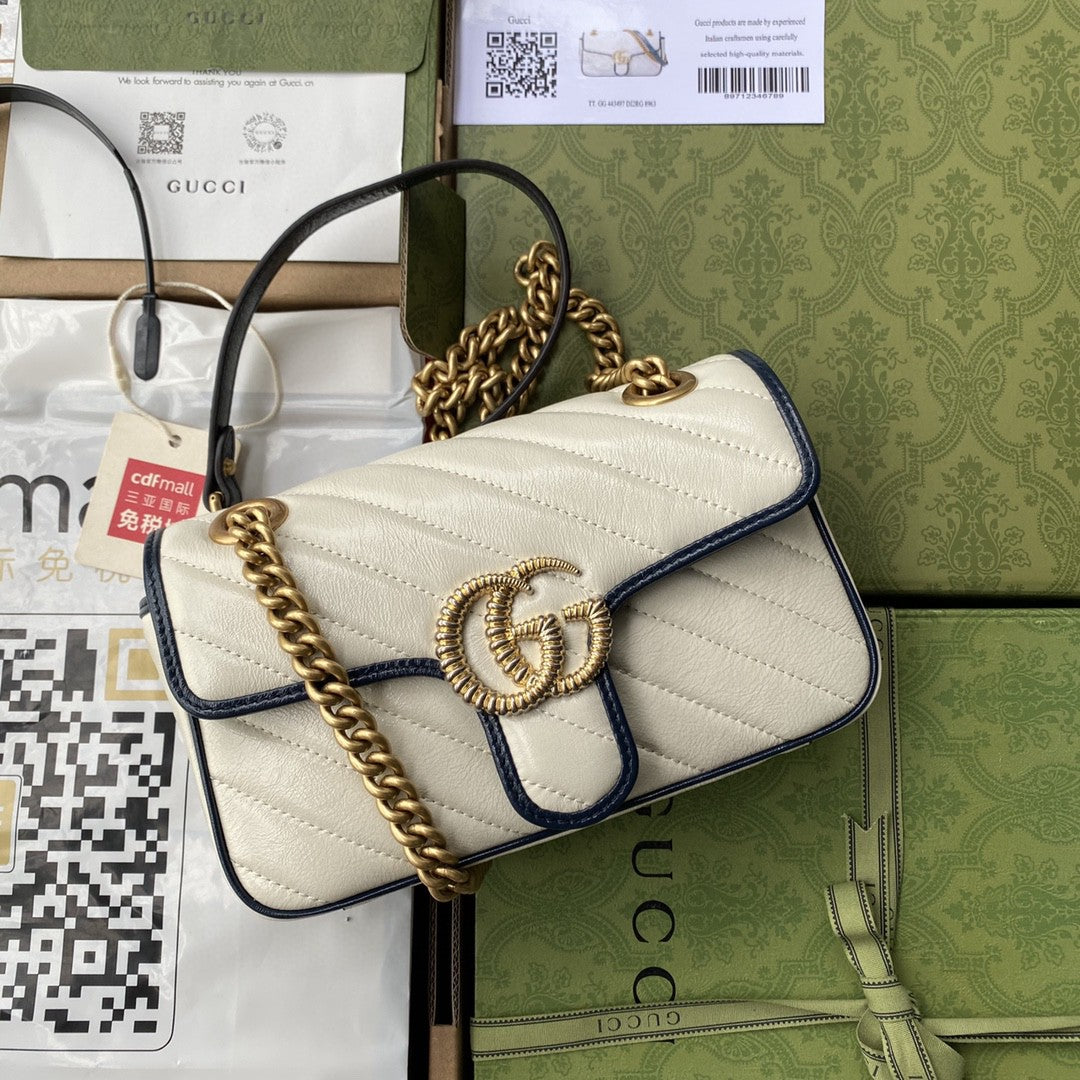 Gucci Marmont Matelassé Mini Bag 23cm White