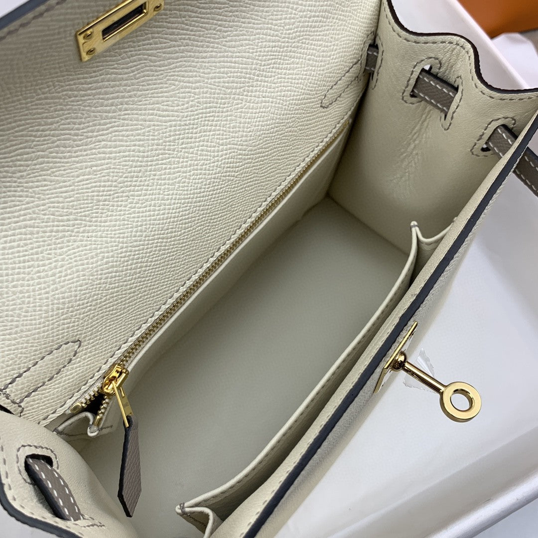 Hermes Kelly 25 Togo Gold Hardware Milky