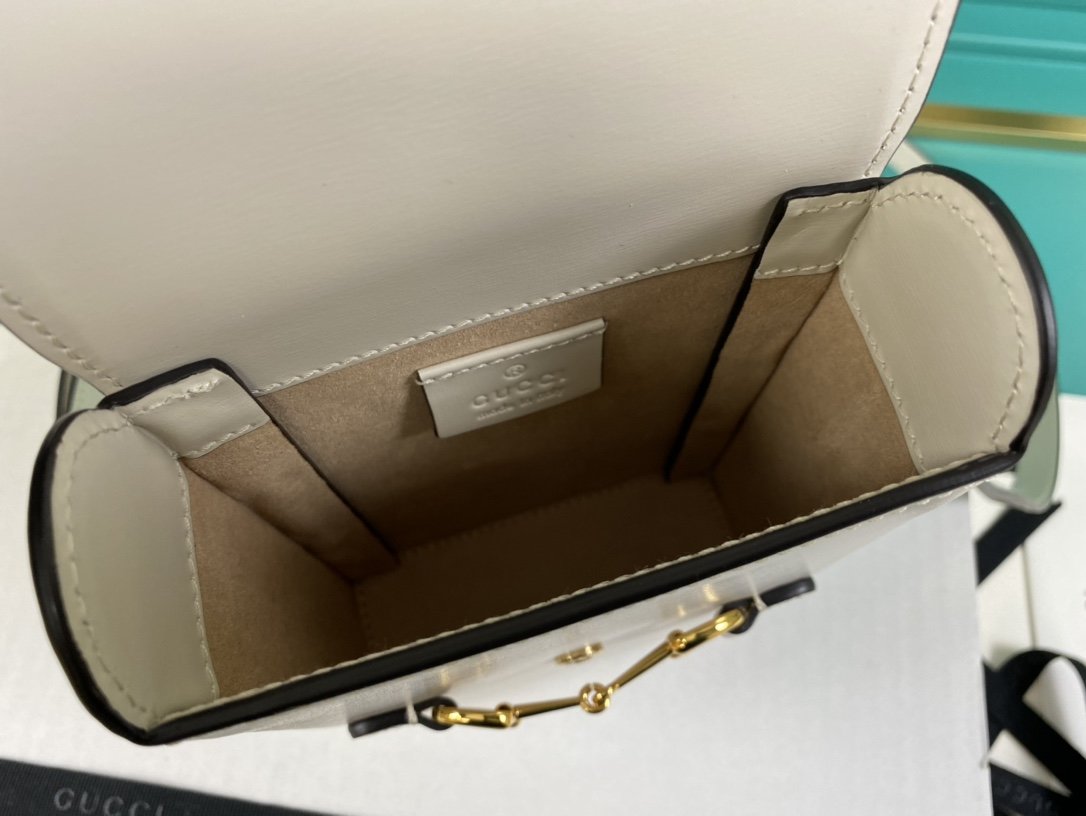 Gucci Horsebit 1955 Mini White Bag 17cm