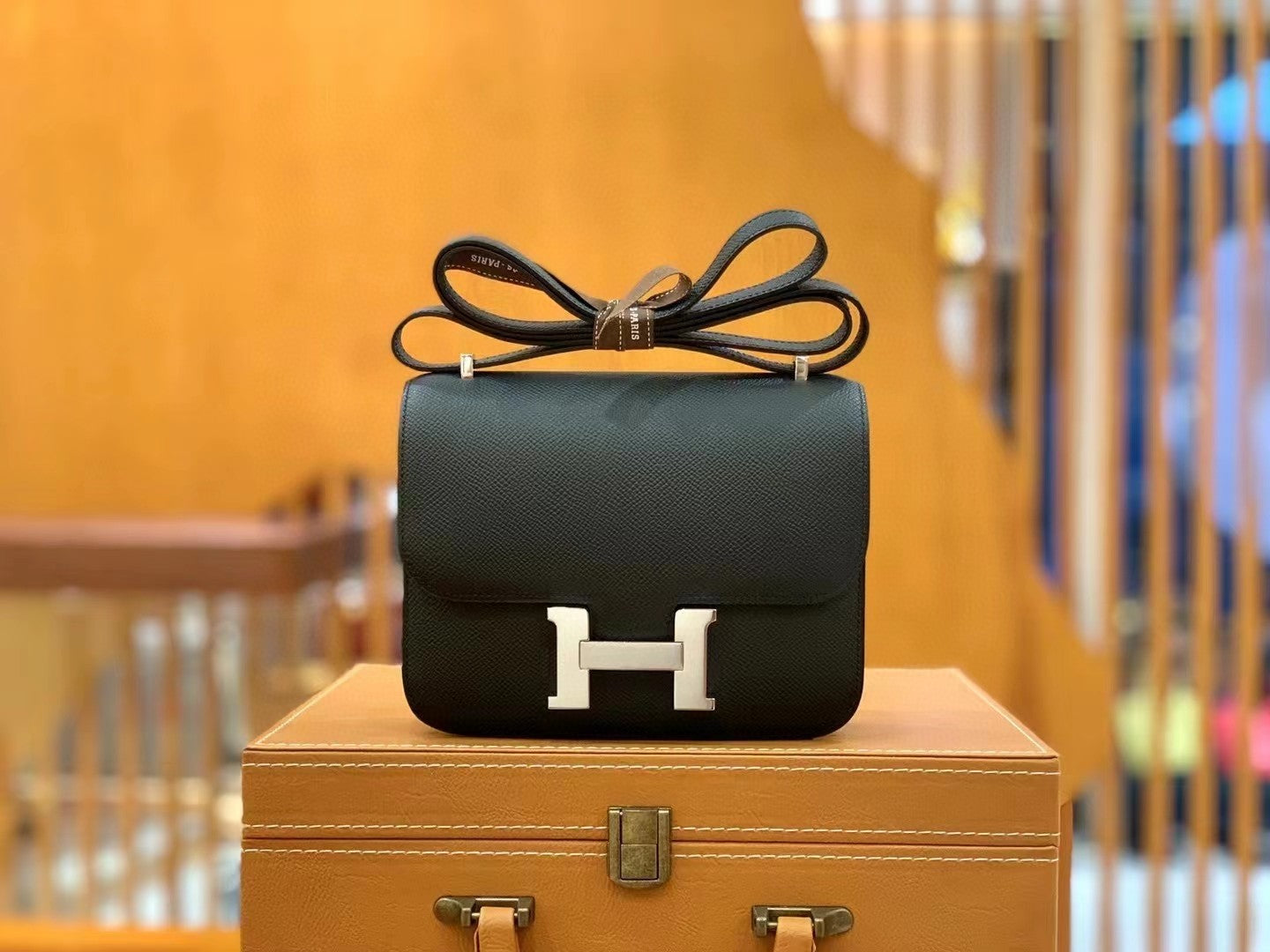 Hermes Constance Shoulder Bag 23cm Black