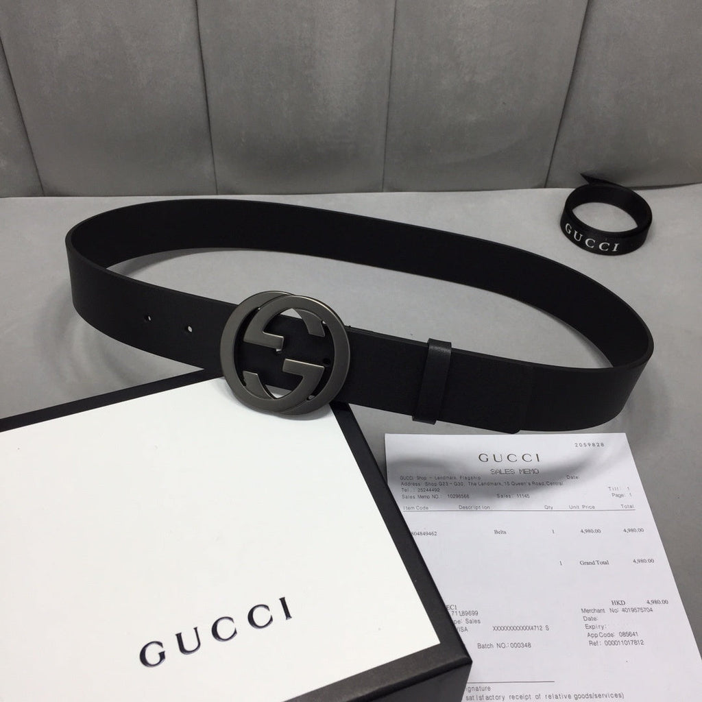 Gucci Belt With Double G Buckle Black