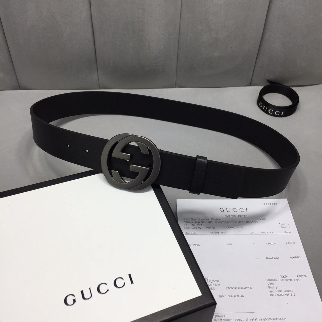Gucci Belt With Double G Buckle Black