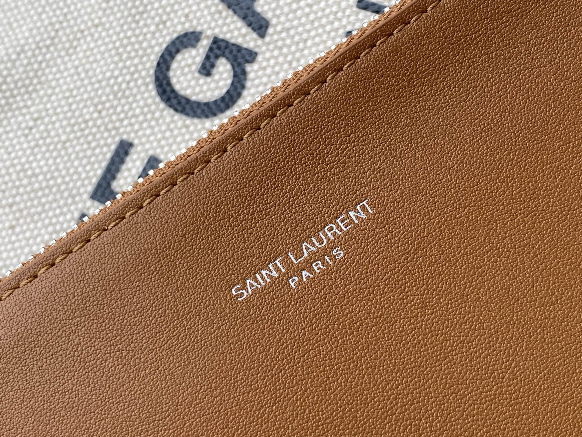 Saint Laurent Rive Gauche Bucket Bag With Brown Strap 20cm