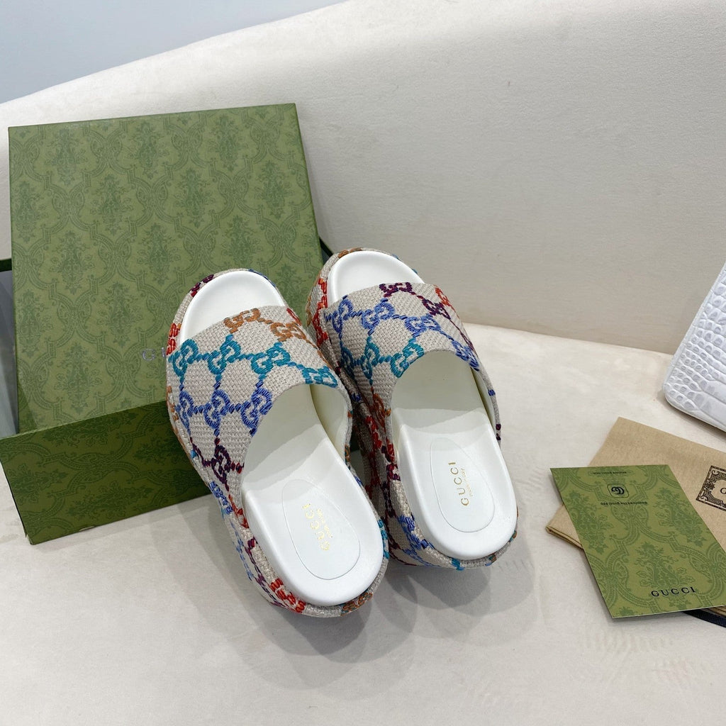 Gucci Platform Slide Sandal Multicolor