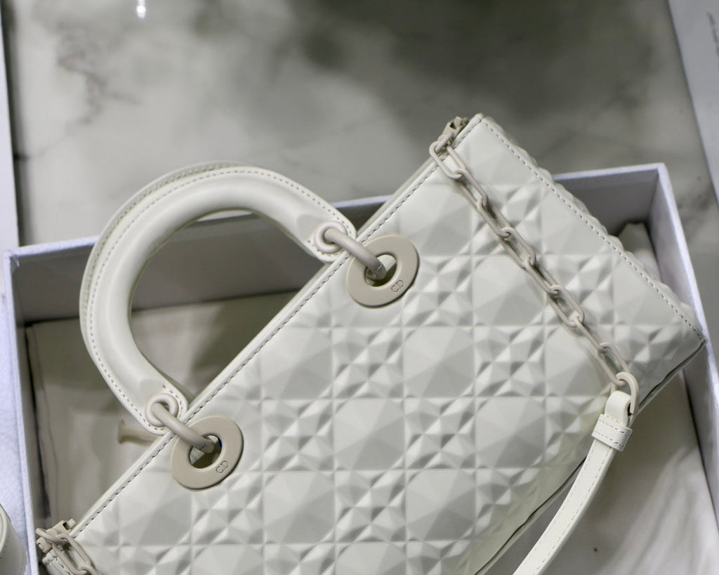 Christian Dior Lady D-Joy Bag 26cm White