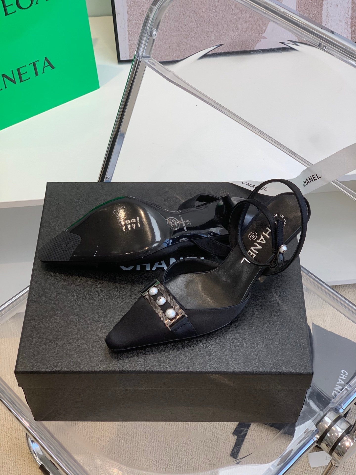 Chanel Sling Back Black