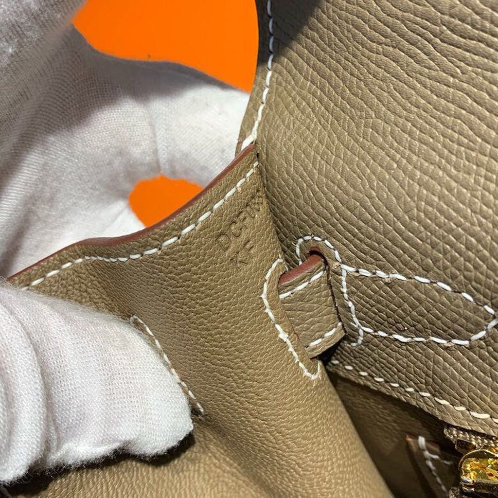 Hermes Kelly 25cm Epsom Bag Semi-Handstitched Gold Hardware, Etoupe