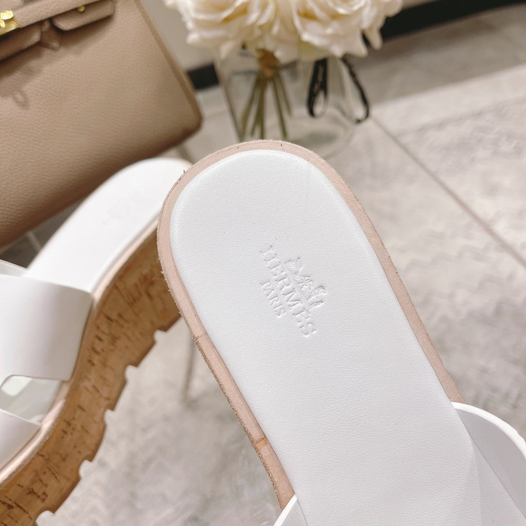 Hermes Eze 30 Sandal White