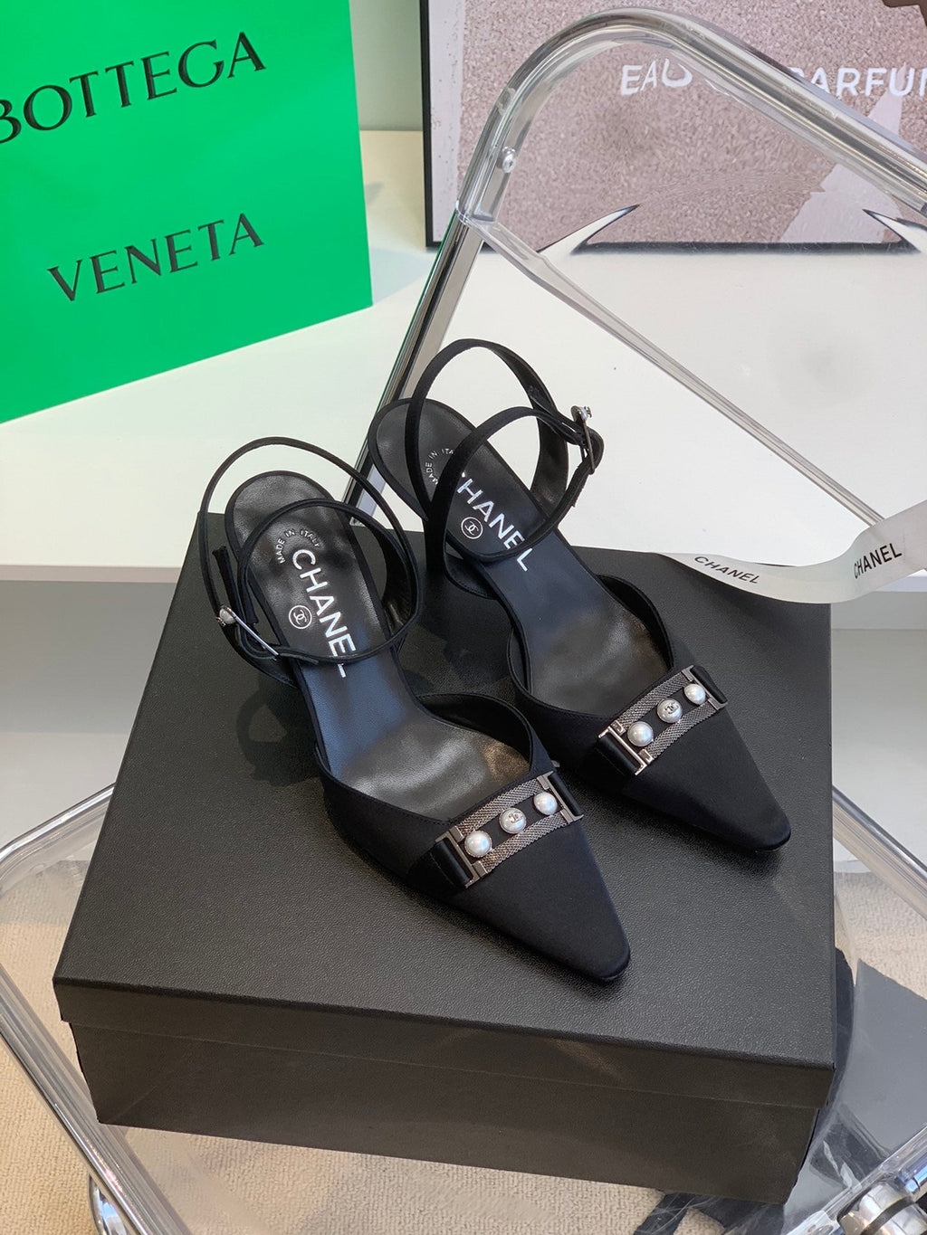 Chanel Sling Back Black