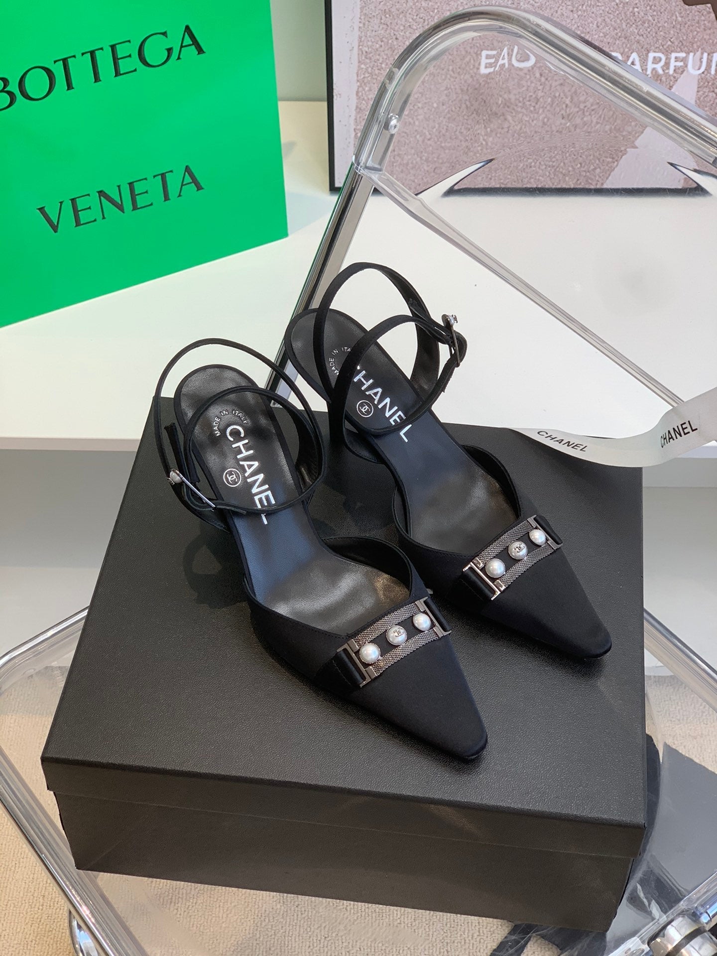 Chanel Sling Back Black