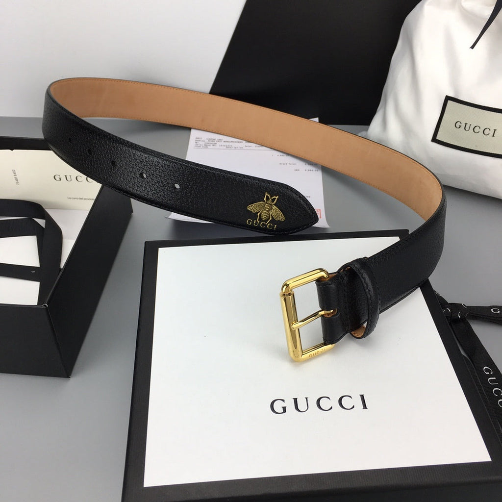 Gucci Belt With Square Buckle Black