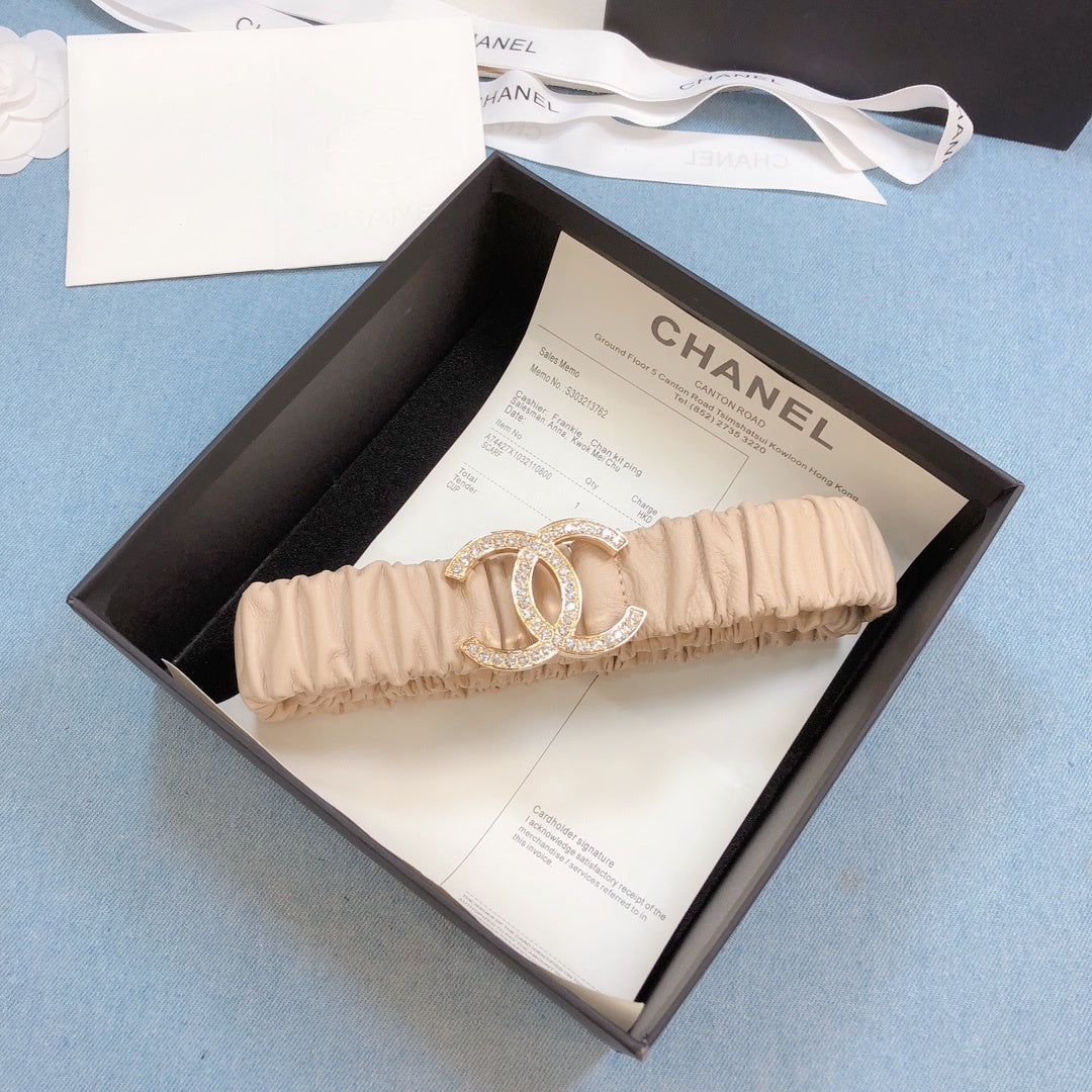 Chanel Belt With Double C Buckle Beige