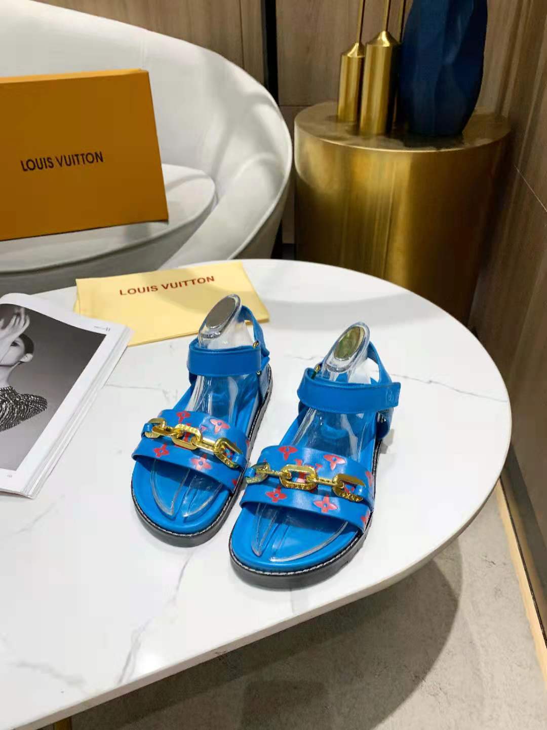 Louis Vuitton Paseo Flat Comfort Sandal Blue