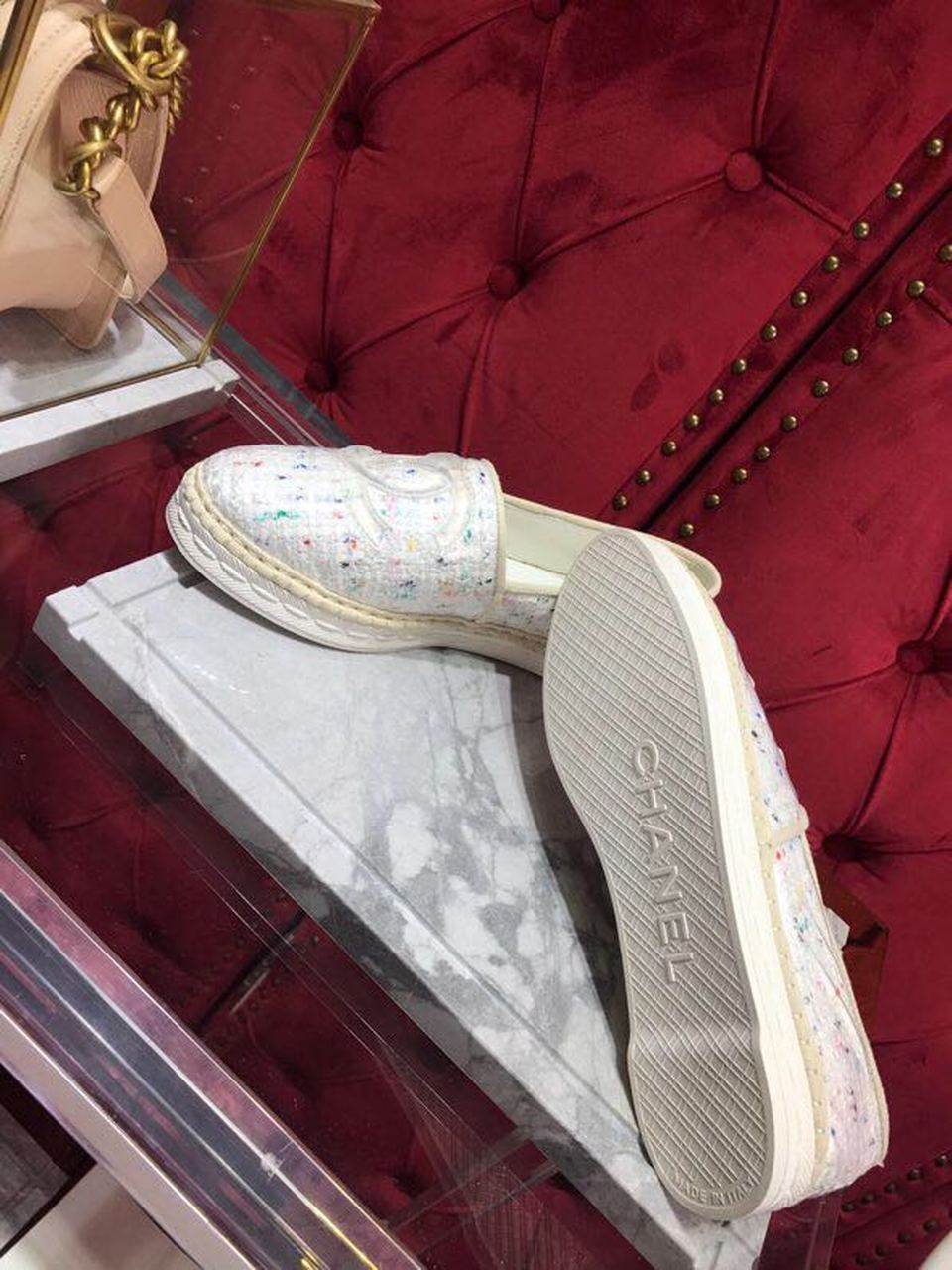 Chanel Tweed/PVC CC Logo Espadrilles Spring/Summer Act 2 Collection White
