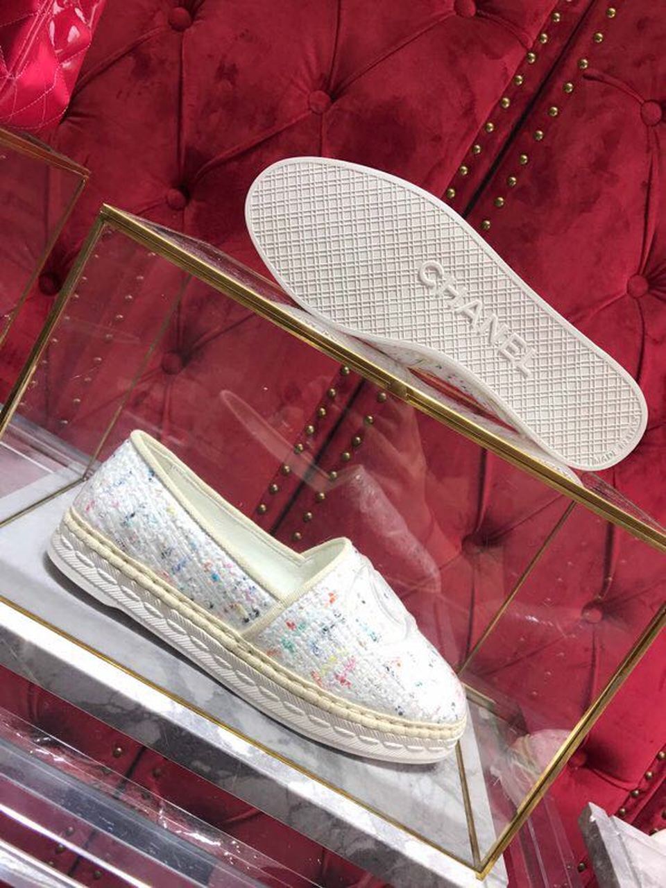 Chanel Tweed/PVC CC Logo Espadrilles Spring/Summer Act 2 Collection White