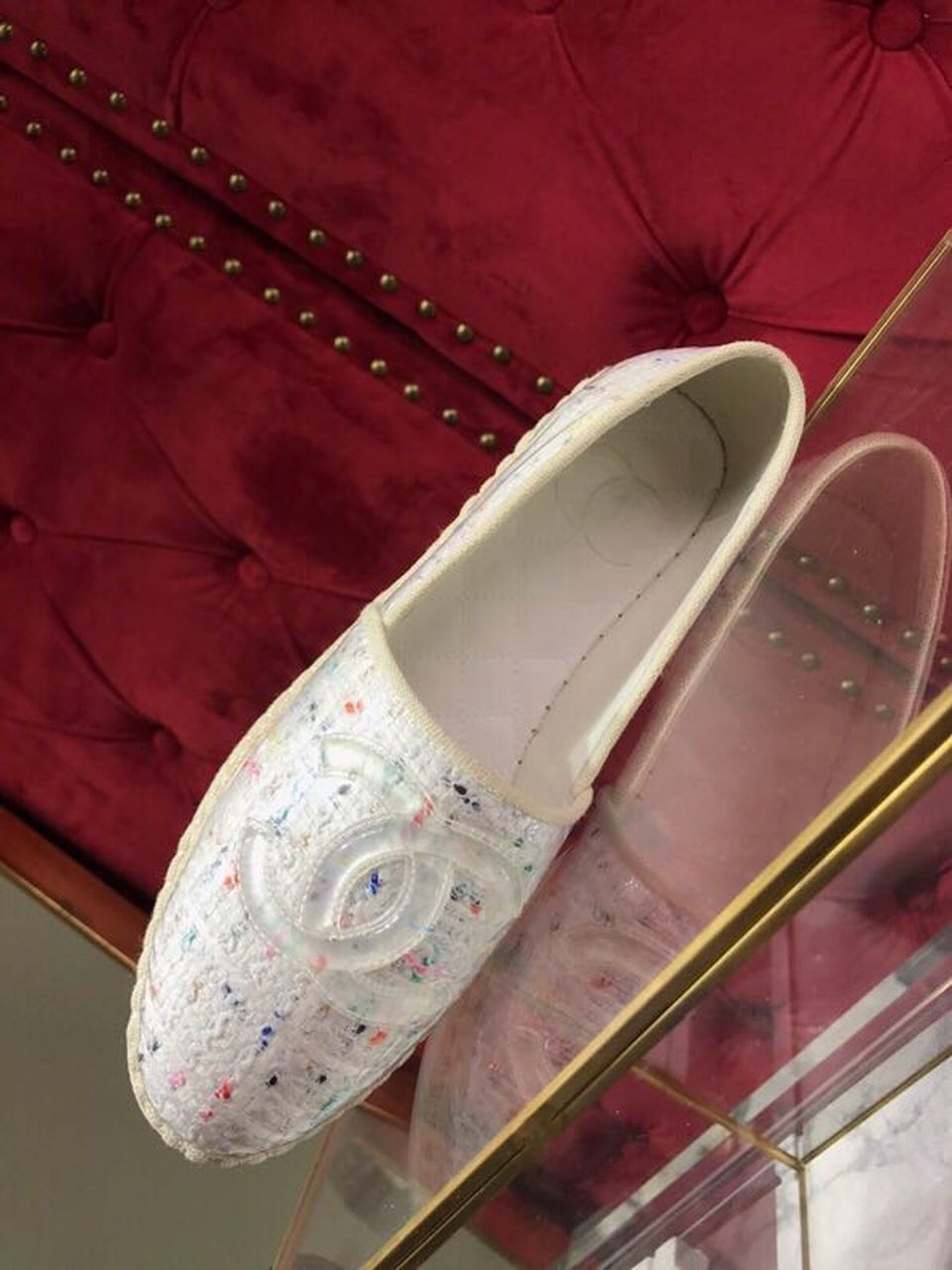 Chanel Tweed/PVC CC Logo Espadrilles Spring/Summer Act 2 Collection White