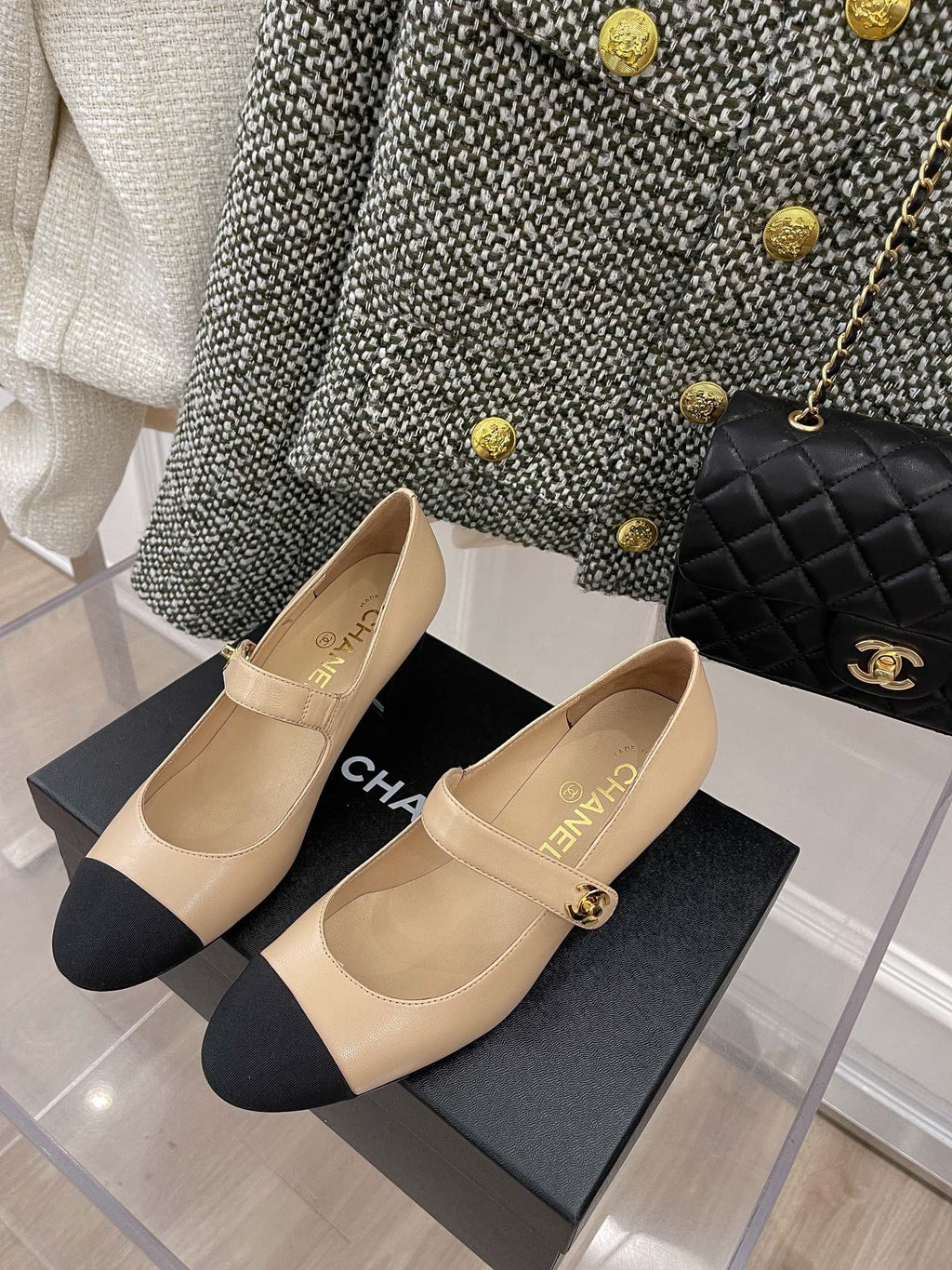 Chanel Sling Back 2.5 Inches Beige