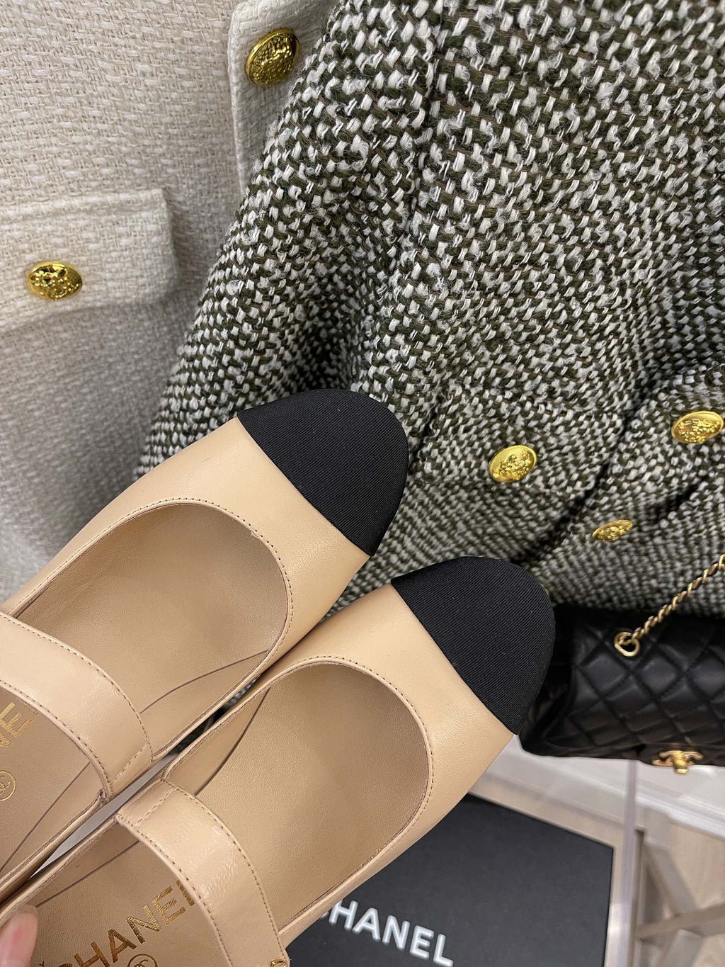 Chanel Sling Back 2.5 Inches Beige