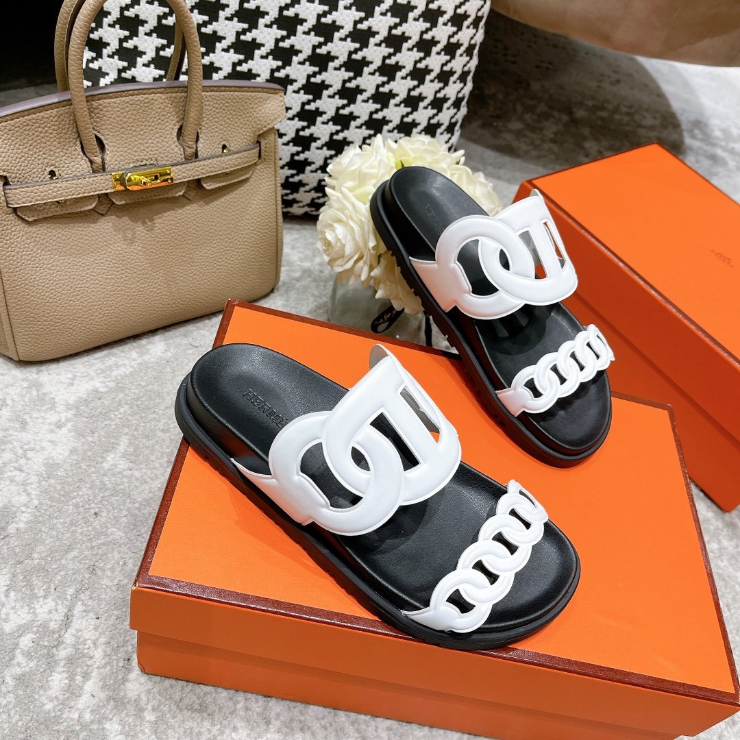 Hermes Extra Sandal White