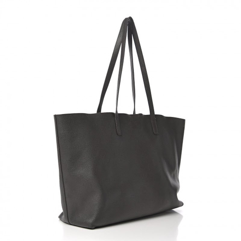 Saint Laurent Shopping Calfskin Large Dark Grey Leather Tote