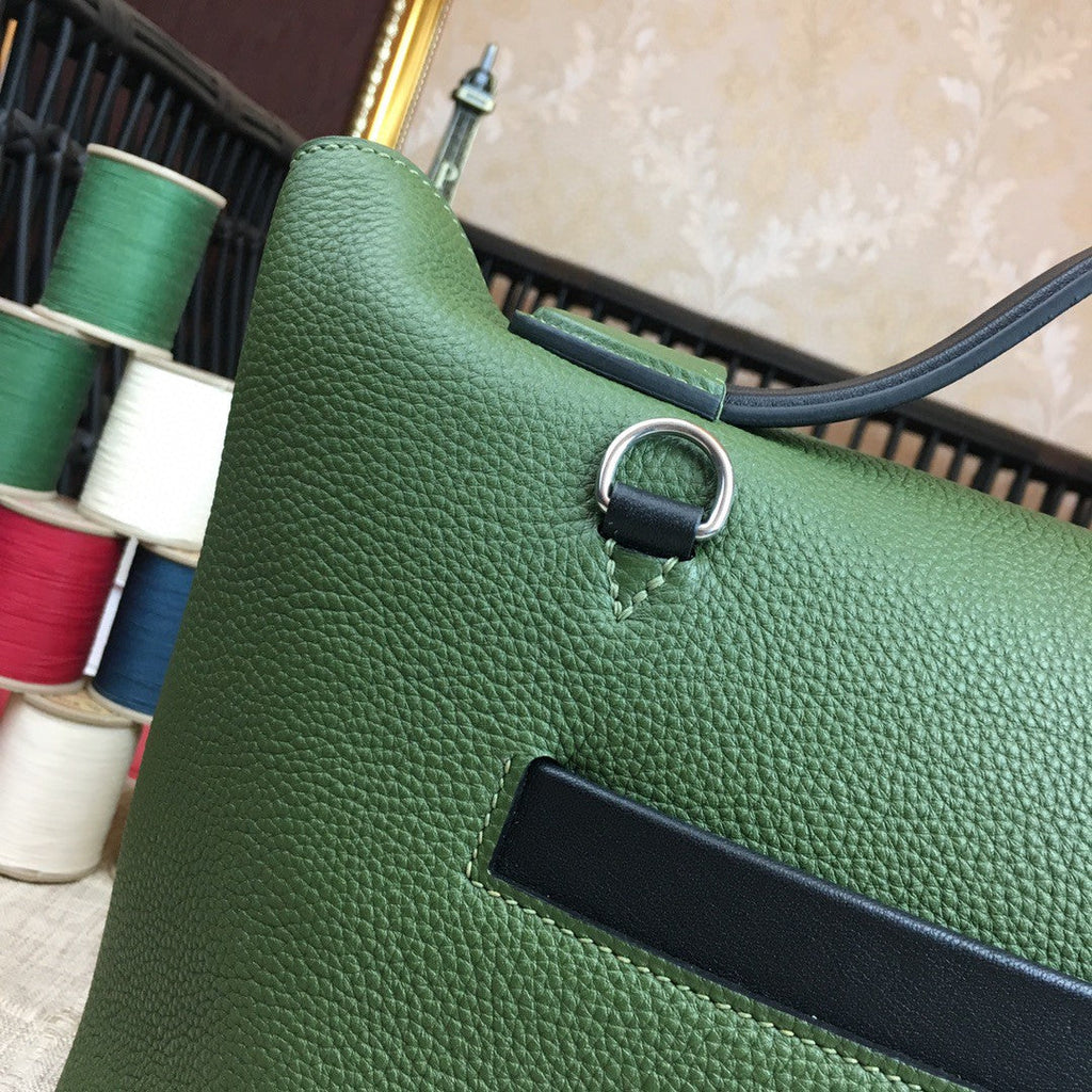 Hermes 24 24 29cm Noir Black Clémence Green