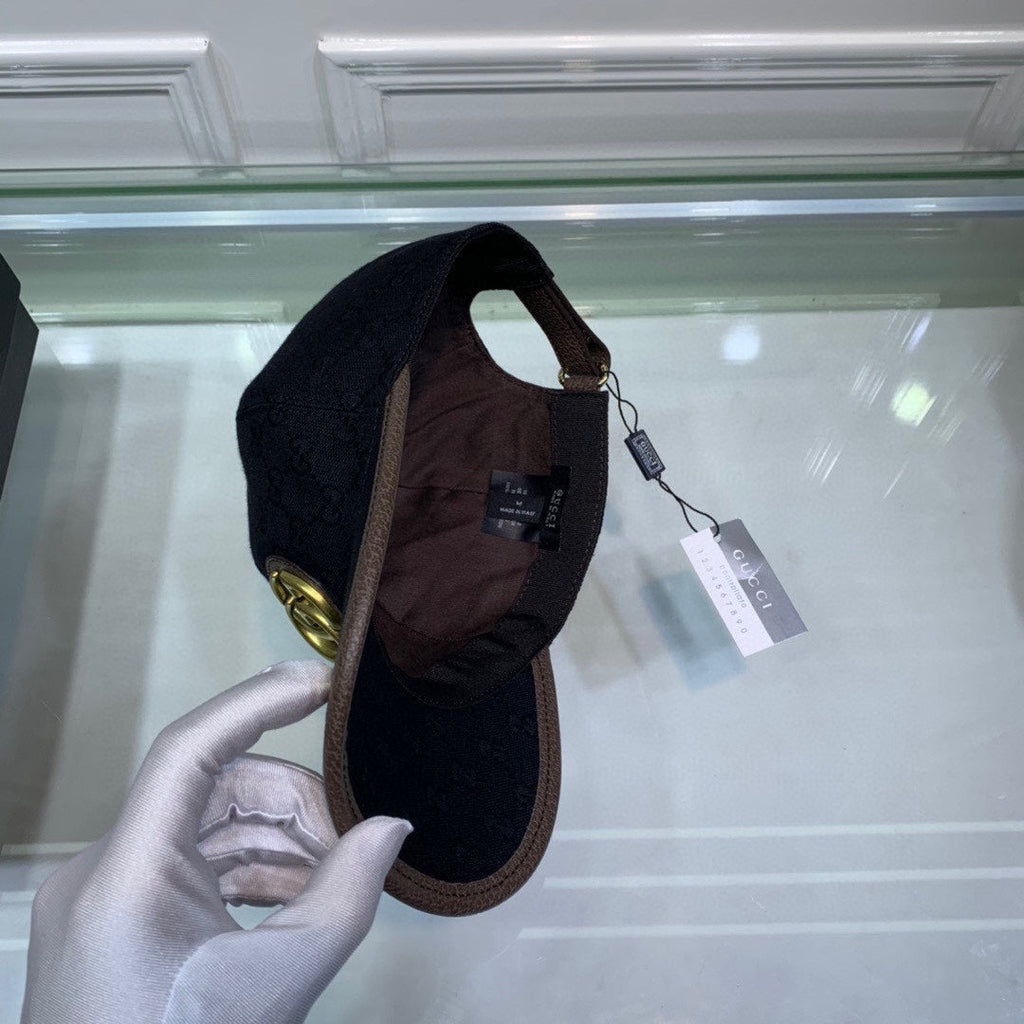 Gucci Canvas Baseball Cap with Web Black