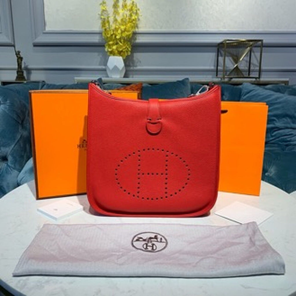 Hermes Evelyne III GM Bag 30cm Taurillon Clemence Red